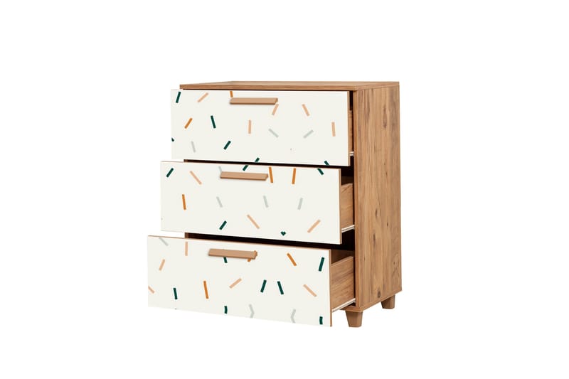 Leva Kommode 80x95 cm Brun/Hvid - Hanah Home - Opbevaring - Opbevaringsmøbler - Kommode - Entrékommode