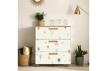 Leva Kommode 80x95 cm Brun/Hvid - Hanah Home - Opbevaring - Opbevaringsmøbler - Kommode - Entrékommode