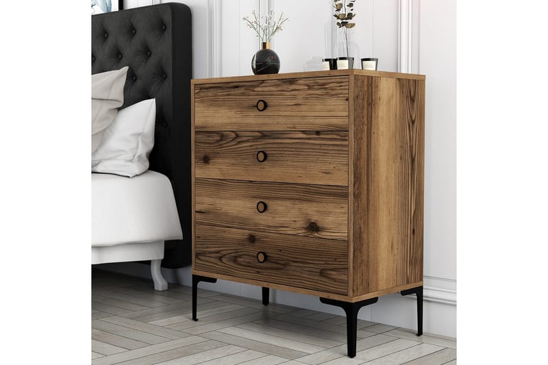 Ameias Kommode 76x90,7 cm Brun - Hanah Home - Opbevaring - Opbevaringsmøbler - Kommode - Entrékommode