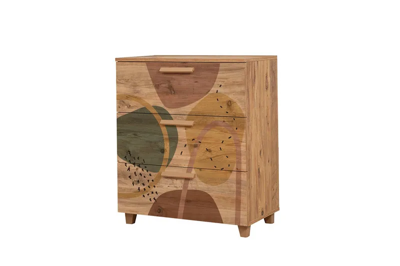 Leva Kommode 80x95 cm Brun - Hanah Home - Opbevaring - Opbevaringsmøbler - Kommode - Entrékommode