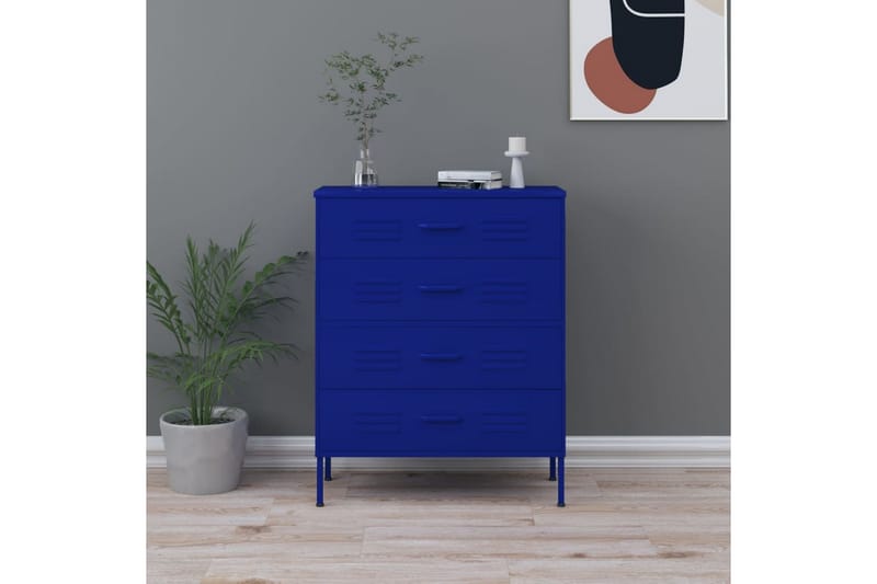 kommode 80x35x101,5 cm Marineblå - Blå - Opbevaring - Opbevaringsmøbler - Kommode - Entrékommode