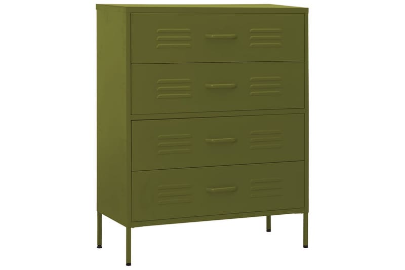 kommode 80x35x101,5 cm olivengrøn - Grøn - Opbevaring - Opbevaringsmøbler - Kommode - Entrékommode