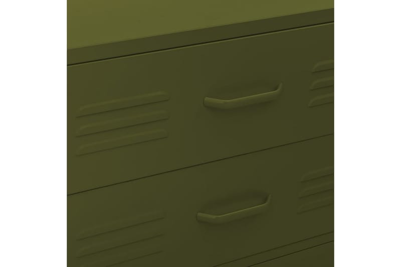 kommode 80x35x101,5 cm olivengrøn - Grøn - Entréopbevaring - Entrékommode - Kommode