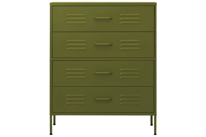 kommode 80x35x101,5 cm olivengrøn - Grøn - Opbevaring - Opbevaringsmøbler - Kommode - Entrékommode