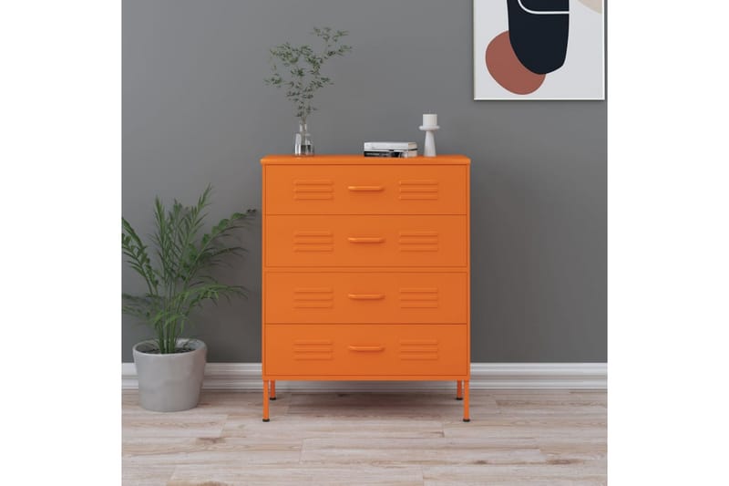 kommode 80x35x101,5 cm Orange - Orange - Opbevaring - Opbevaringsmøbler - Kommode - Entrékommode