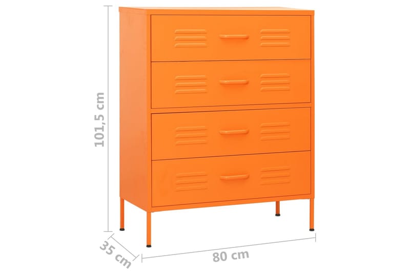 kommode 80x35x101,5 cm Orange - Orange - Entréopbevaring - Entrékommode - Kommode