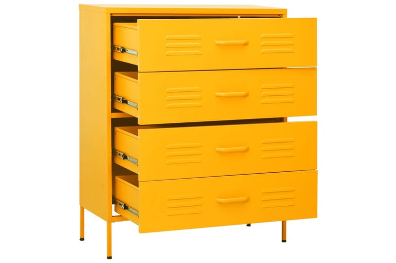 kommode 80x35x101,5 cm Sennepsgul - Gul - Opbevaring - Opbevaringsmøbler - Kommode - Entrékommode