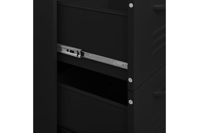 kommode 80x35x101,5 cm stål sort - Sort - Opbevaring - Opbevaringsmøbler - Kommode - Entrékommode
