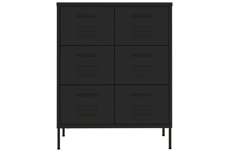 kommode 80x35x101,5 cm stål sort - Sort - Opbevaring - Opbevaringsmøbler - Kommode - Entrékommode