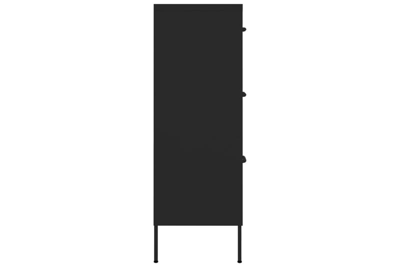 kommode 80x35x101,5 cm stål sort - Sort - Opbevaring - Opbevaringsmøbler - Kommode - Entrékommode