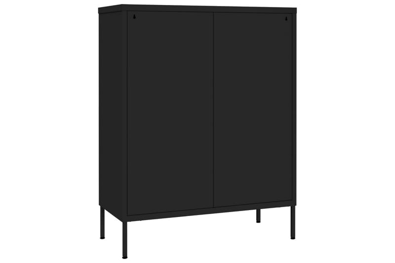 kommode 80x35x101,5 cm stål sort - Sort - Opbevaring - Opbevaringsmøbler - Kommode - Entrékommode