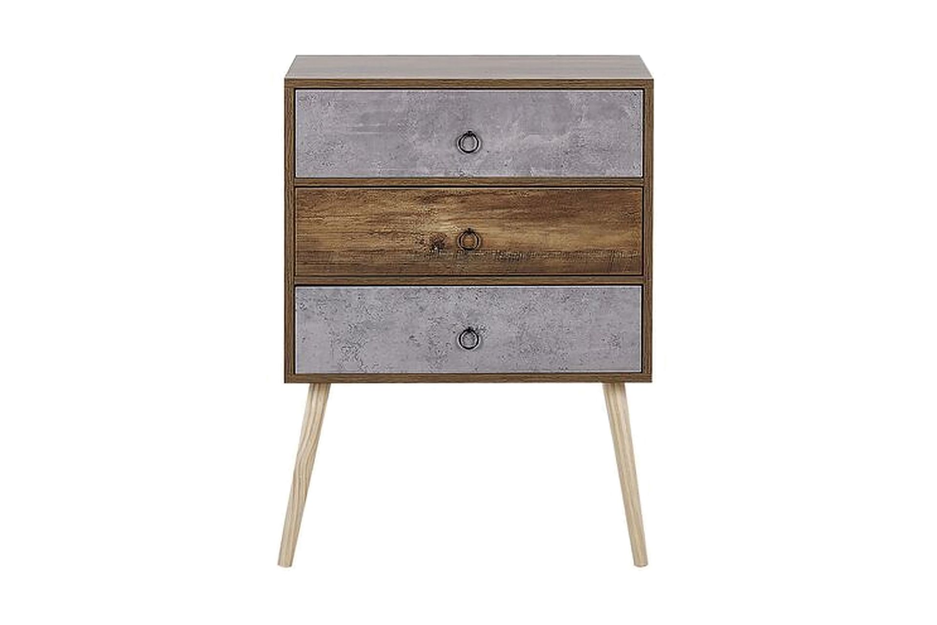 Abatley Kommode 60 cm - Mørkt Træ/Grå - Opbevaring - Opbevaringsmøbler - Kommode