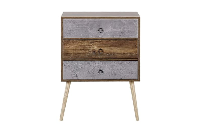Abatley Kommode 60 cm - Mørkt Træ/Grå - Opbevaring - Opbevaringsmøbler - Kommode