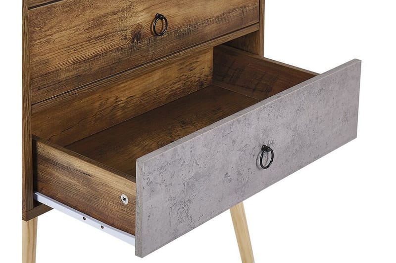 Abatley Kommode 60 cm - Mørkt Træ/Grå - Opbevaring - Opbevaringsmøbler - Kommode - Entrékommode