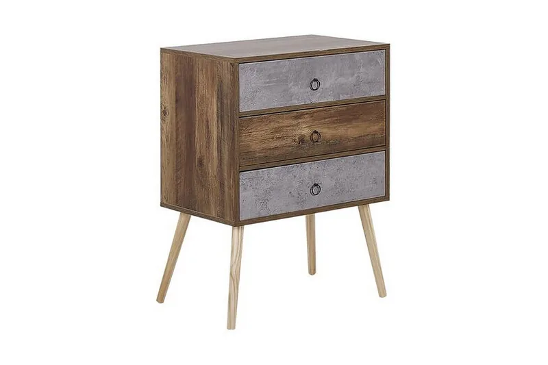 Abatley Kommode 60 cm, Mørkt Træ/Grå