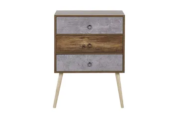 Abatley Kommode 60 cm - Mørkt Træ/Grå - Opbevaring - Opbevaringsmøbler - Kommode - Entrékommode