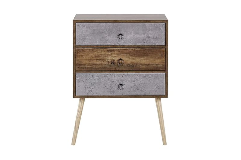 Abatley Kommode 60 cm - Mørkt Træ/Grå - Opbevaring - Opbevaringsmøbler - Kommode - Entrékommode