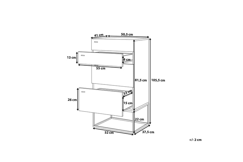Acra kommode 41 | 55 cm - Træ / natur - Opbevaring - Opbevaringsmøbler - Kommode - Entrékommode