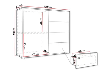 Agawal Kommode 100 cm - Beige - Opbevaring - Opbevaringsmøbler - Kommode - Entrékommode