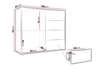 Agawal Kommode 100 cm - Beige - Opbevaring - Opbevaringsmøbler - Kommode - Entrékommode