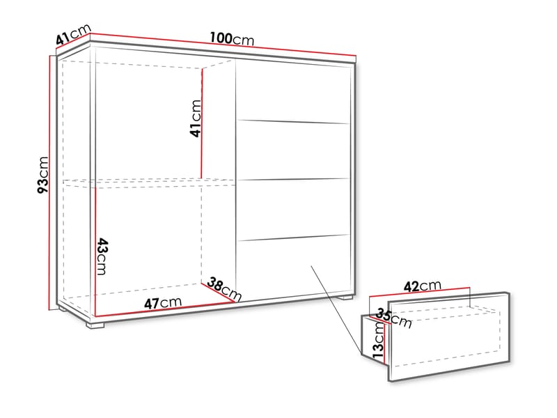 Agawal Kommode 100 cm - Brun - Opbevaring - Opbevaringsmøbler - Kommode - Entrékommode