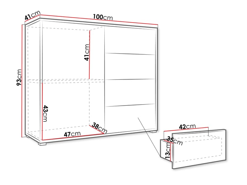 Agawal Kommode 100 cm - Brun - Opbevaring - Opbevaringsmøbler - Kommode - Entrékommode