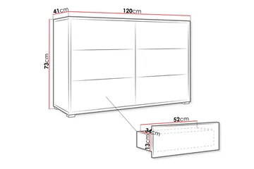 Agawal Kommode 120 cm - Beige - Opbevaring - Opbevaringsmøbler - Kommode