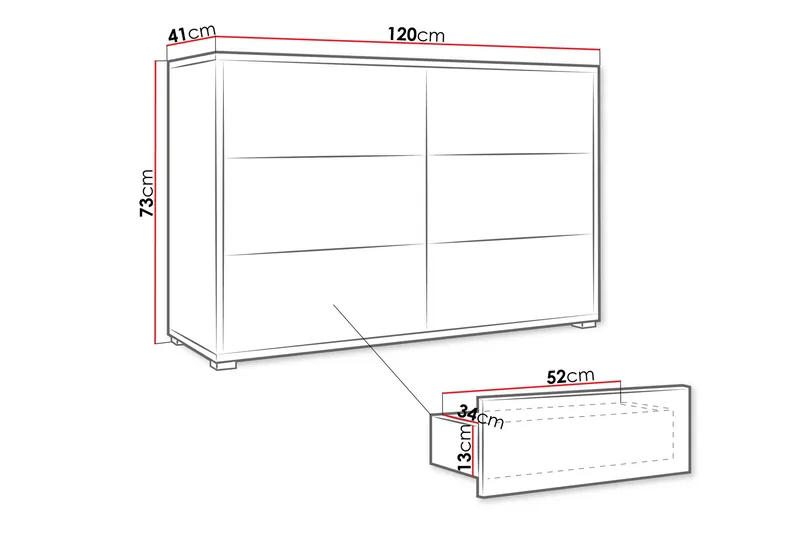 Agawal Kommode 120 cm - Beige - Opbevaring - Opbevaringsmøbler - Kommode
