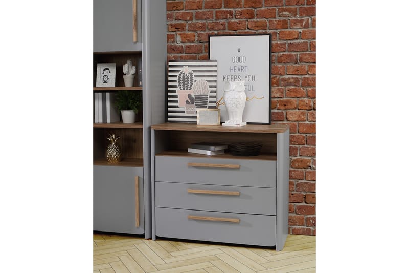 Ahmetbay Kommode 41x99 cm - Grå/Brun - Opbevaring - Opbevaringsmøbler - Kommode - Entrékommode