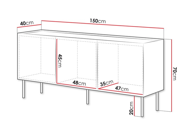Akie Kommode 150 cm - Beige - Opbevaring - Opbevaringsmøbler - Kommode
