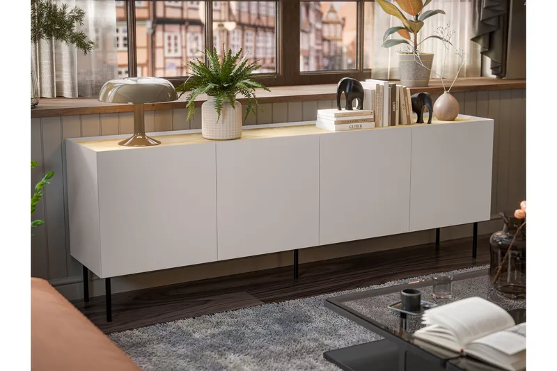 Akie Kommode 200 cm - Beige - Opbevaring - Opbevaringsmøbler - Kommode