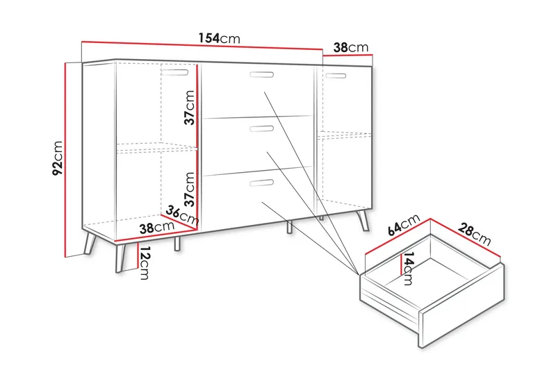 Akihiko Kommode 154 cm - Cashmere - Opbevaring - Opbevaringsmøbler - Kommode