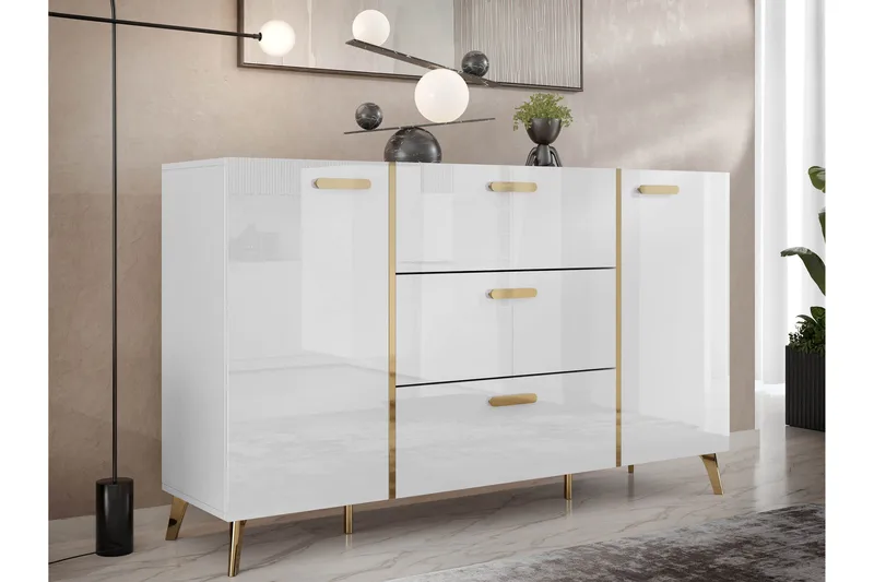 Akihiko Kommode 154 cm - Hvid - Opbevaring - Opbevaringsmøbler - Kommode