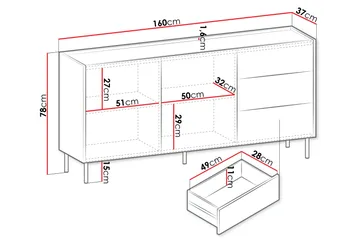 Akihito Kommode 160 cm - Brun - Opbevaring - Opbevaringsmøbler - Kommode