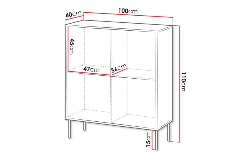 Akiko Kommode 100 cm - Grøn - Opbevaring - Opbevaringsmøbler - Kommode - Entrékommode