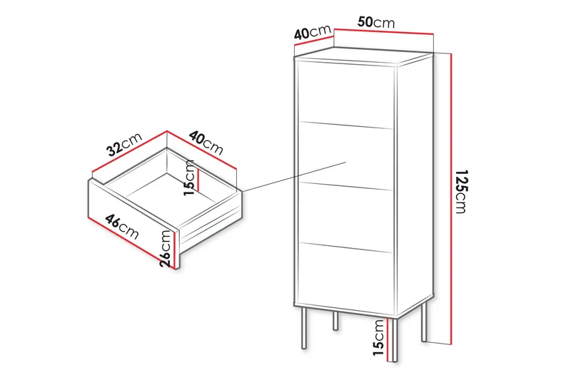 Akiko Kommode 50 cm - Grøn - Opbevaring - Opbevaringsmøbler - Kommode - Entrékommode