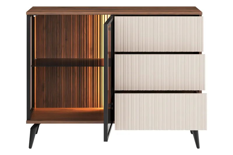 Akinari Kommode 103 cm - Brun / Beige - Opbevaring - Opbevaringsmøbler - Kommode