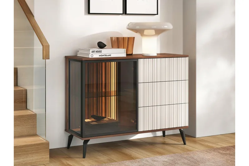 Akinari Kommode 103 cm - Brun / Beige - Opbevaring - Opbevaringsmøbler - Kommode