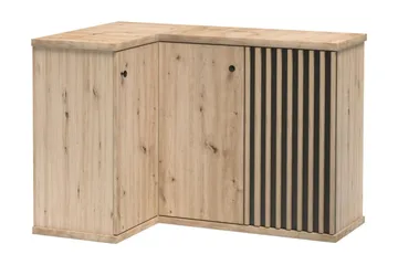 Aldbrough Hjørnekommode 123x86x82 cm - Natur/Sort - Opbevaring - Opbevaringsmøbler - Kommode