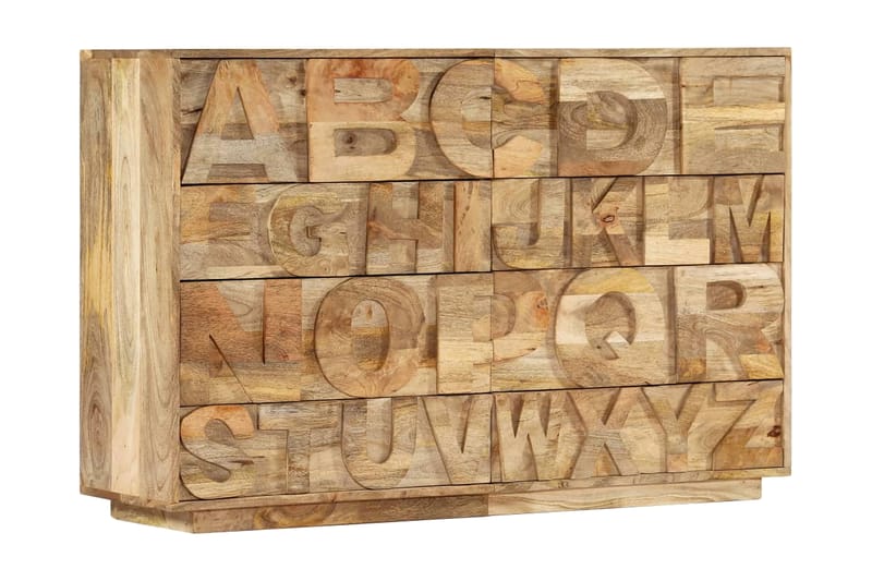 Alfabetskab 6 Skuffer 120 X 35 X 79 Cm Massivt Mangotræ - Brun - Opbevaring - Opbevaringsmøbler - Kommode