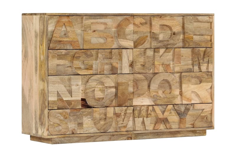 Alfabetskab 6 Skuffer 120 X 35 X 79 Cm Massivt Mangotræ - Brun - Opbevaring - Opbevaringsmøbler - Kommode