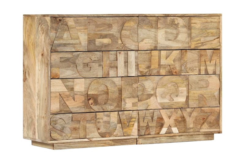 Alfabetskab 6 Skuffer 120 X 35 X 79 Cm Massivt Mangotræ - Brun - Opbevaring - Opbevaringsmøbler - Kommode