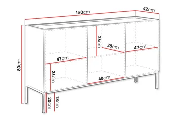 Amelus Kommode 150 cm - Cashmere - Opbevaring - Opbevaringsmøbler - Kommode