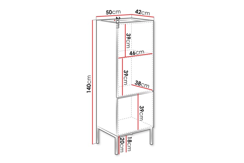 Amelus Kommode 50 cm - Brun - Opbevaring - Opbevaringsmøbler - Kommode - Entrékommode