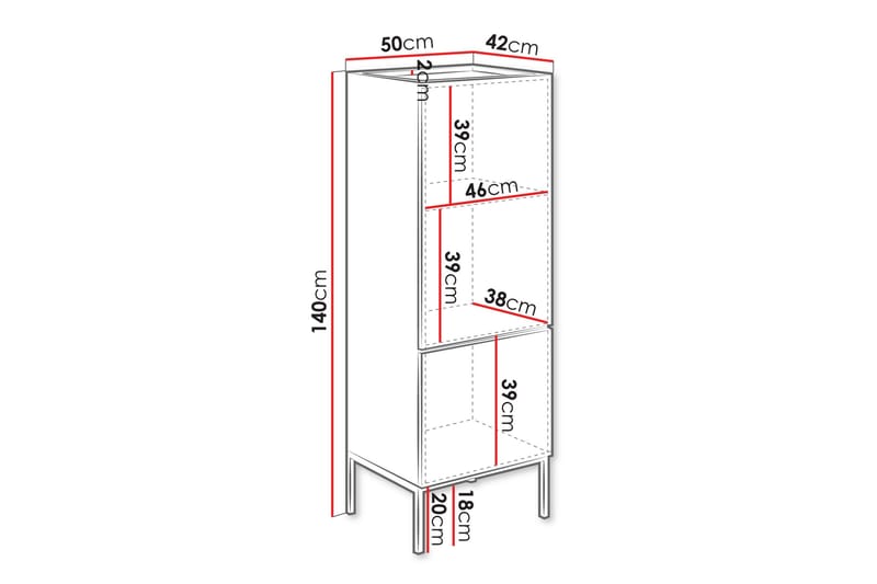 Amelus Kommode 50 cm - Brun - Opbevaring - Opbevaringsmøbler - Kommode - Entrékommode