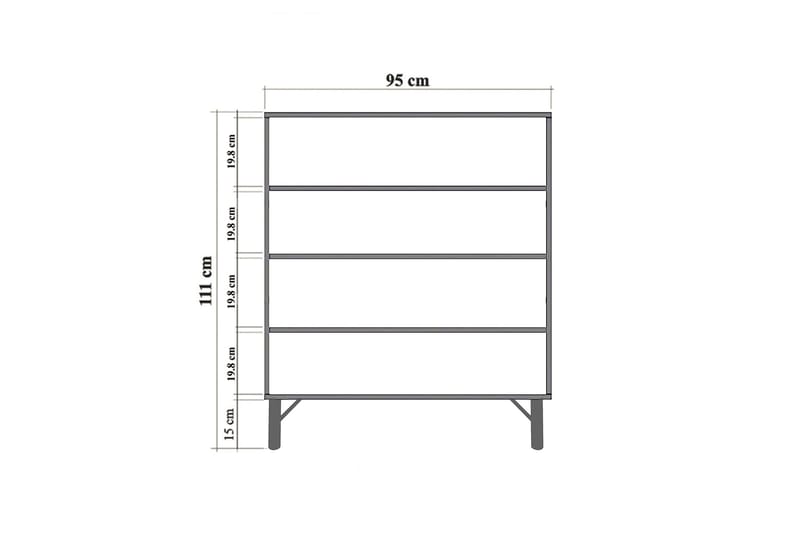 Anaya Kommode 95 cm - Beige - Opbevaring - Opbevaringsmøbler - Kommode - Entrékommode