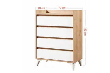 Andifli Kommode 70x92 cm - Blå - Opbevaring - Opbevaringsmøbler - Kommode - Entrékommode