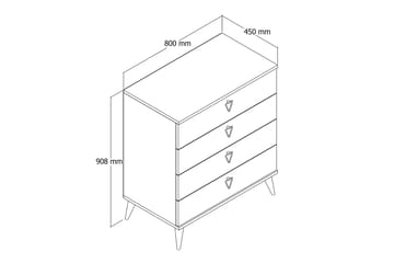 Andifli Kommode 80x90,8 cm - Brun - Opbevaring - Opbevaringsmøbler - Kommode - Entrékommode