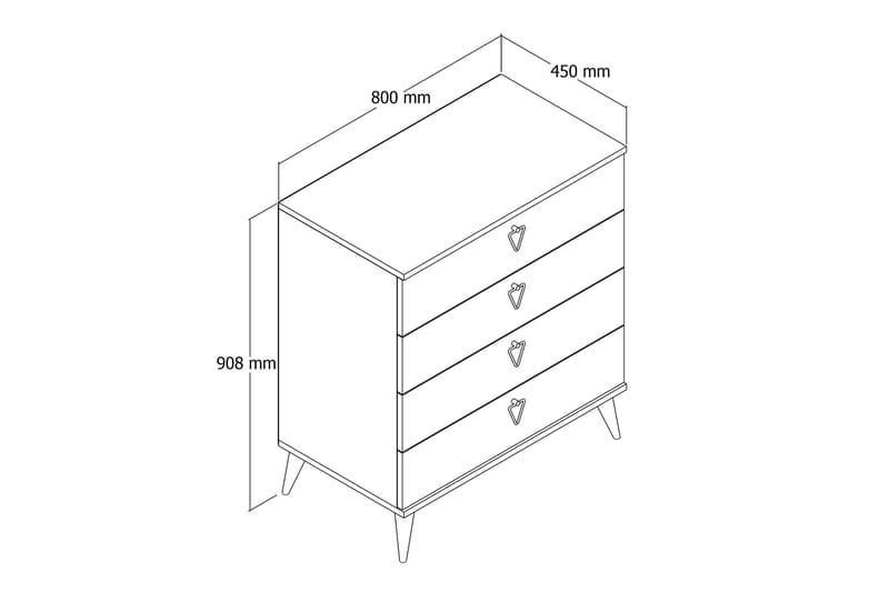 Andifli Kommode 80x90,8 cm - Brun - Opbevaring - Opbevaringsmøbler - Kommode - Entrékommode