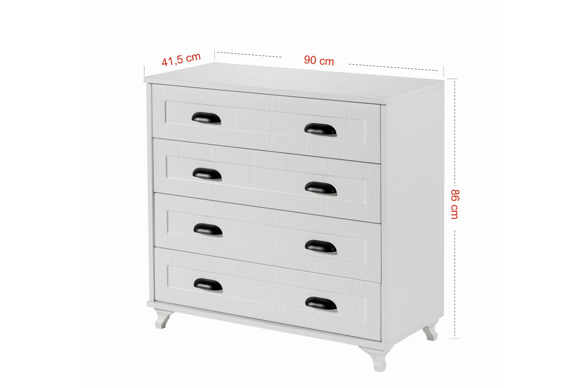 Andifli Kommode 90x86 cm - Hvid - Opbevaring - Opbevaringsmøbler - Kommode - Entrékommode